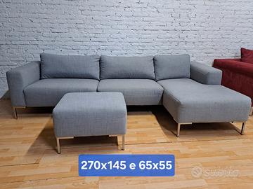 Divano con Penisola Design tessuti grigi Top