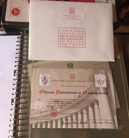 VATICANO, 2012 CERTIFICATO RESTAURO COLONNATO S.PI