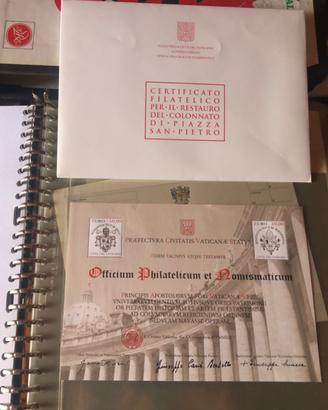 VATICANO, 2012 CERTIFICATO RESTAURO COLONNATO S.PI