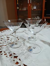 set di bicchieri da aperitivo di cristallo