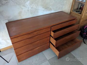 Comò LA FALEGNAMI 8 cassetti in vero legno ciliegi