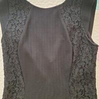 Tubino nero con laterali in pizzo, Marca Marella