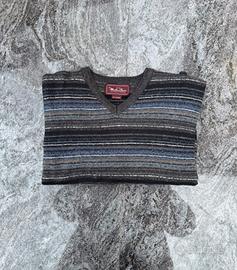 Maglione crop donna XXL a righe | V-neck vintage |