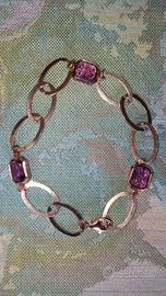 Bracciale in argento 925 con pietre viola chiaro.