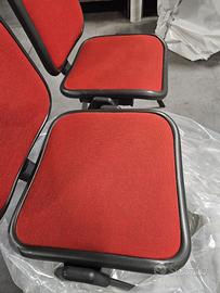 Sedie ufficio imbottite erivestite c/tessuto rosso