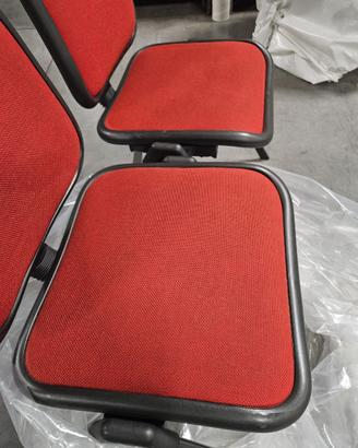 Sedie ufficio imbottite erivestite c/tessuto rosso