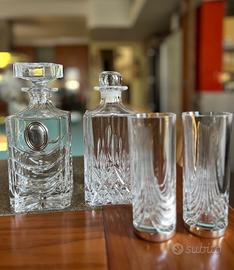 Set da liquore in cristallo e argento