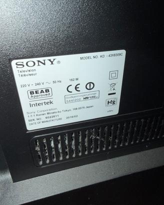 Sony TV 43” 4K , KD - 43X8309C