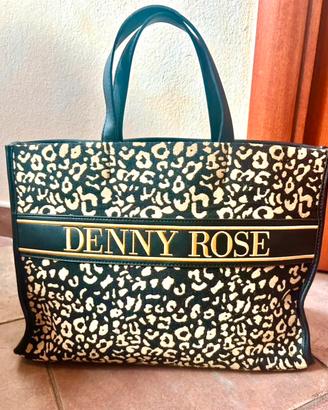 Borsa Denny Rose Y2K da donna leopardata vintage