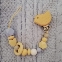 Catenella portaciuccio in legno e silicone