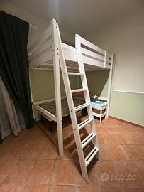 Letto a soppalco con scala e materasso compresi