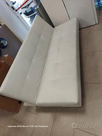 divano letto elle bianca 3 posti 178cm pieghevole