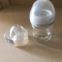 Biberon in vetro Avent da 120ml e tettarella nuova