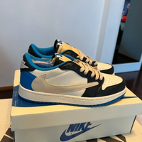 Travis Scott x Air Jordan 1 Low Blu Bianco EU 40
