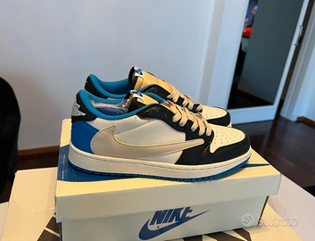 Travis Scott x Air Jordan 1 Low Blu Bianco EU 40