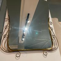 Specchio anni 50 60 ottone vintage epoca antico