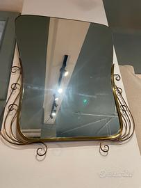 Specchio anni 50 60 ottone vintage epoca antico