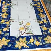 Tavolo maiolica vietri artistico decorato limoni