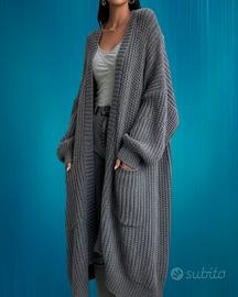 Cardigan Donna Manica Lunga Casual Stile Elegante