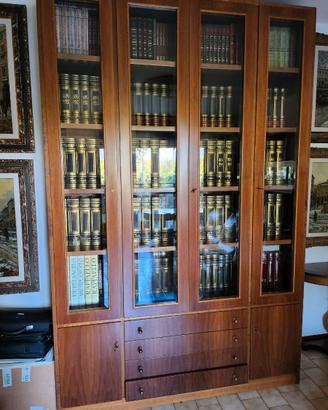 Libreria anni 70 in noce vintage legno massiccio