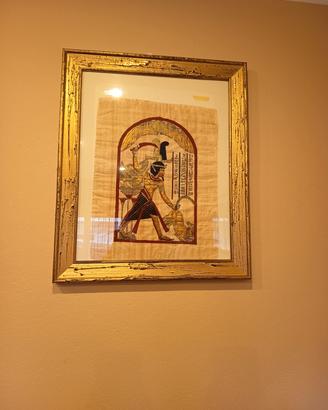 3  Splendidi quadri con papiro egiziano originali