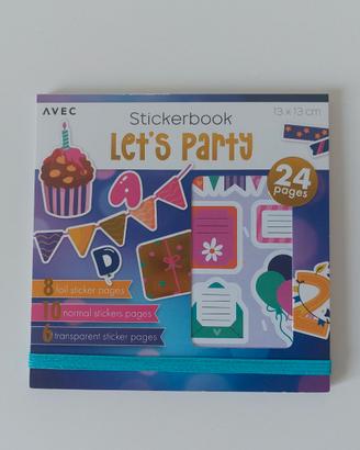 Stickerbook AVEC "Let's Party" 24 Pagine Adesivi