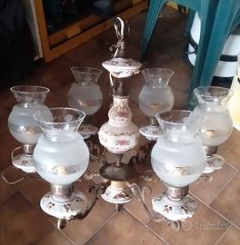 Lampadario in ceramica vetro e metallo bellezza vi