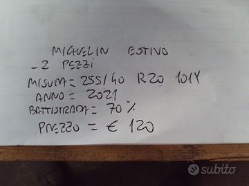 2 GOMME MICHELIN ESTIVE 255/40/20 101Y