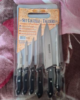 set coltelli da cucina 7 pezzi con tagliere