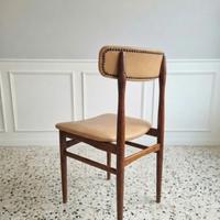 Sedia Vintage Design Scandinavo Legno e Pelle