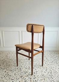 Sedia Vintage Design Scandinavo Legno e Pelle