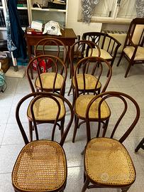 6 sedie simil thonet in paglia di vienna