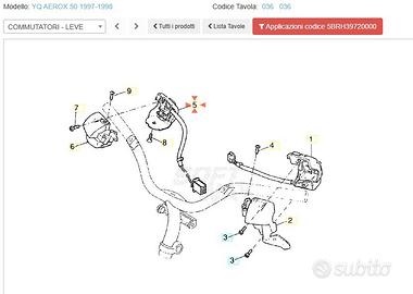 Devio luci dx Aerox 50 5BRH39720000