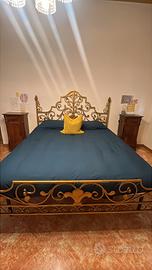 Letto struttura in ottone satinato