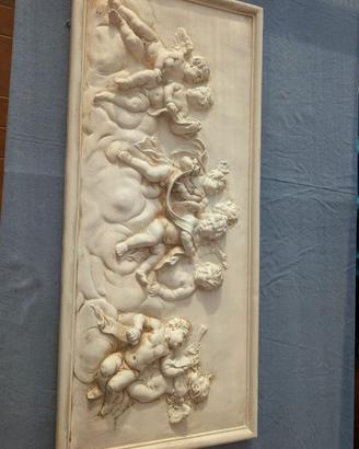 Pannello decorativo in gesso con altorilievo