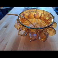 ciotola da punch in vetro carnival color marigold
