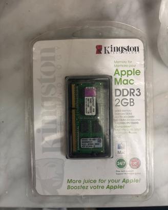 RAM Mac DDR3 2GB Kingston 1333MHz SO-DIMM - NUOVA