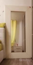 Specchio  da parete  49x180 Bianco effetto legno