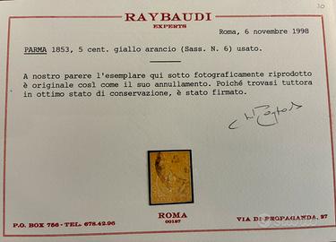 Francobollo ducato di parma 5 cent.