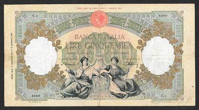 Banconota 5000 lire del 1947 testina, rarissima