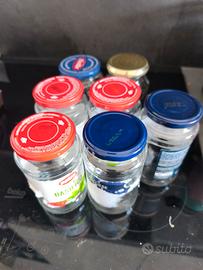 set 7 vasetti vetro con tappo 