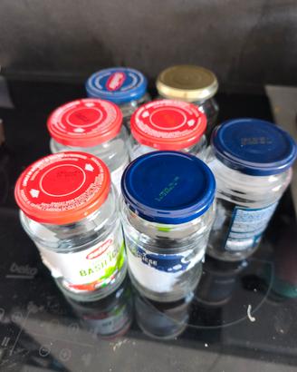 set 7 vasetti vetro con tappo 