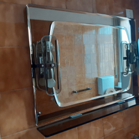 Specchio per bagno anni 60 con luci laterali
