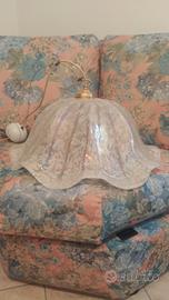 Lampadario in vetro lavorato