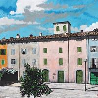 "Serramazzoni" dipinto di Lorenzo Mesini