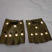 Guanti pelle senza dita nuovi