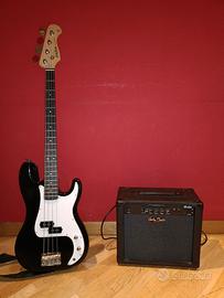 Basso Harley Benton PB-20 BK + amplificatore HB-20