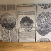 3 Tele decorative stile geometrico moderno 45x100