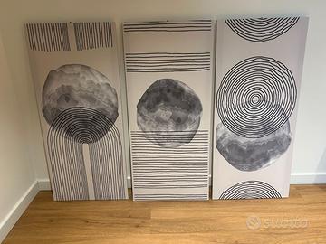 3 Tele decorative stile geometrico moderno 45x100