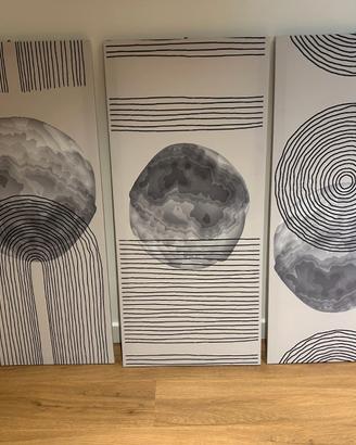 3 Tele decorative stile geometrico moderno 45x100